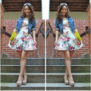 S Material Girl Floral Sleeveless Cut Out Dress